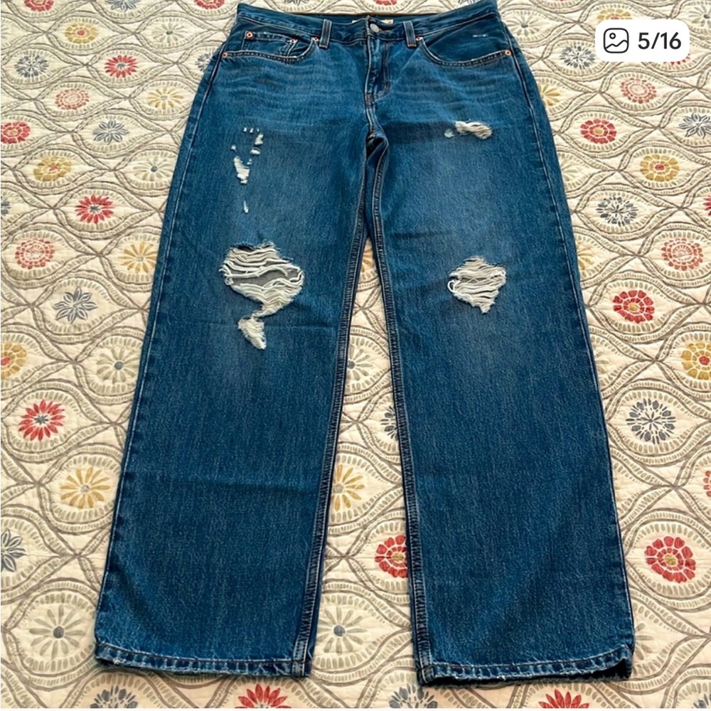 Levi's Low Pro Straight leg with distressing